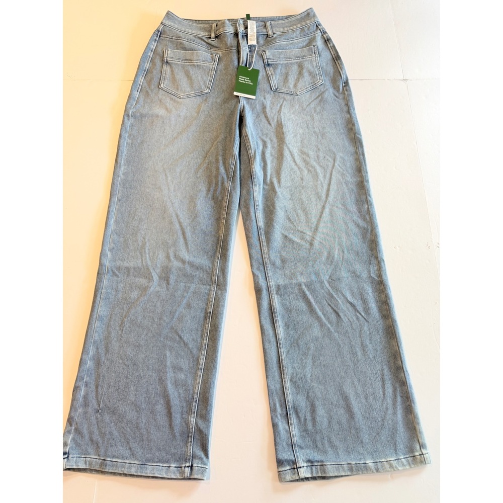 Halara Light Wash Wide Leg High Waisted Denim Jeans Size M Regular
